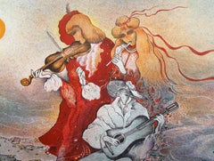 Trio, Surrealist Lithograph by Zina Rothman