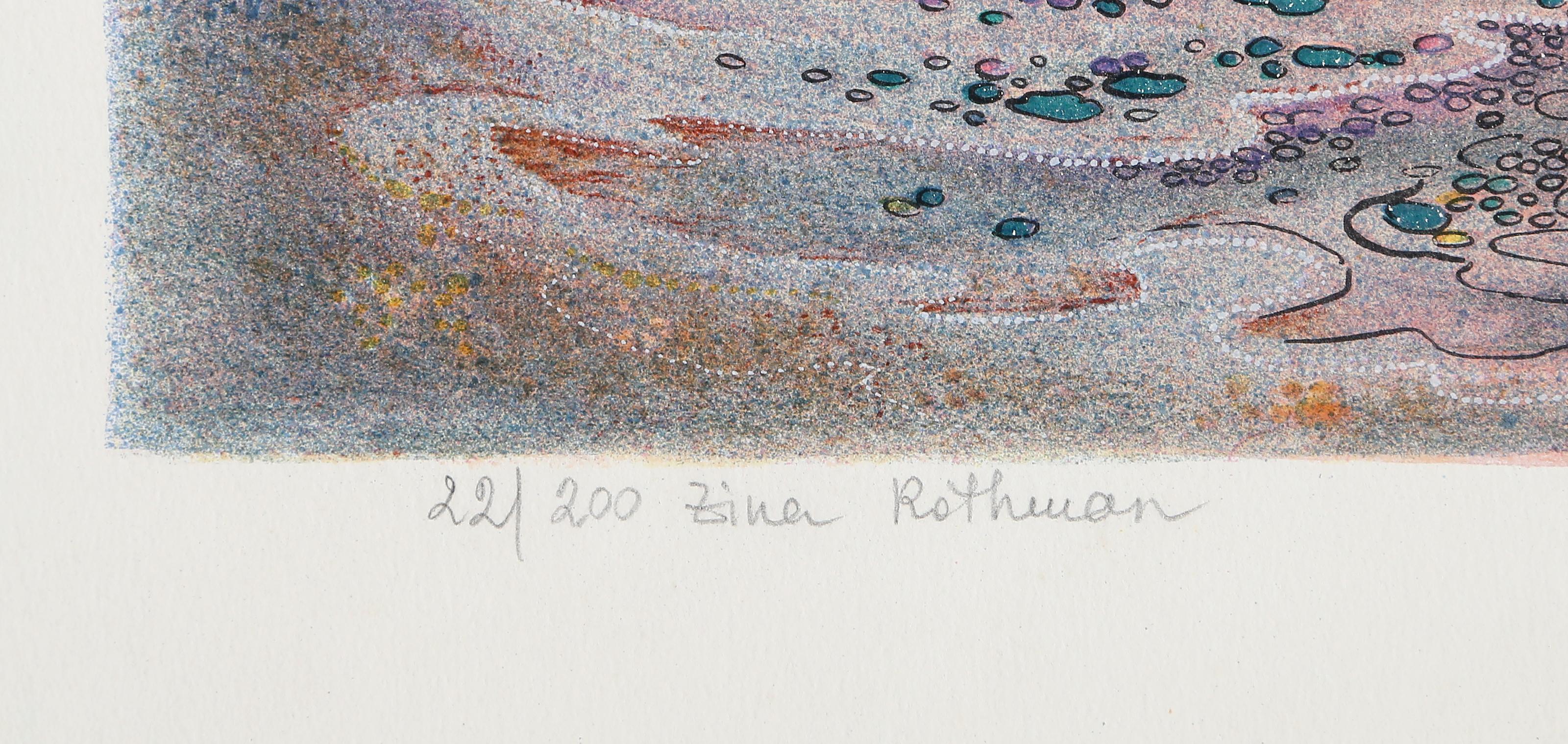 Trio, Surrealist Lithograph by Zina Rothman For Sale 4