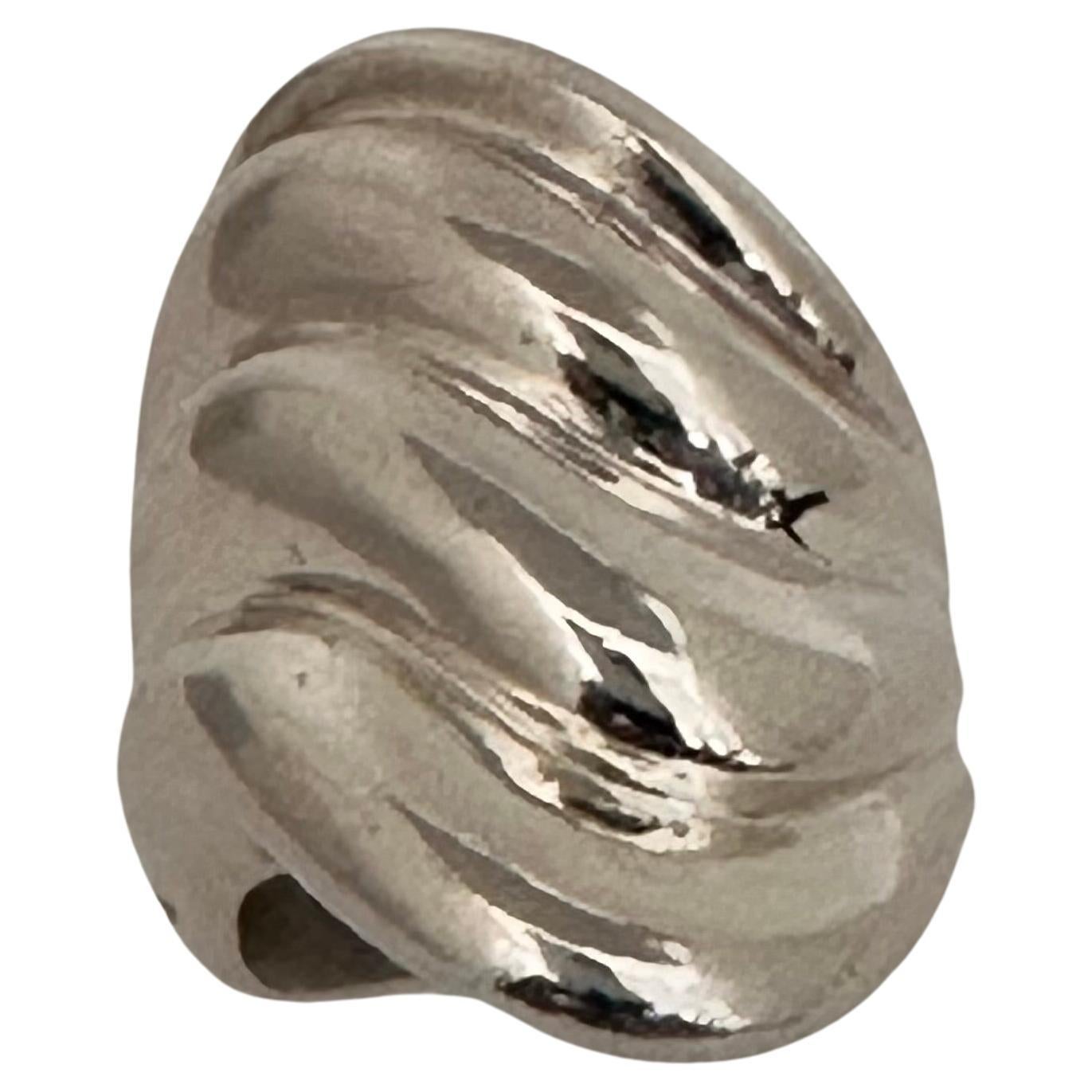 ZINA ~ Sterling Silver .925 ~ ZINA ~ Large 26mm x 22mm ~ Wave Ring ~ Size 7 1/4 For Sale