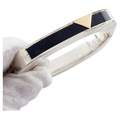 Zina Sterling Silver Modernist Bangle Bracelet, Size 6.5