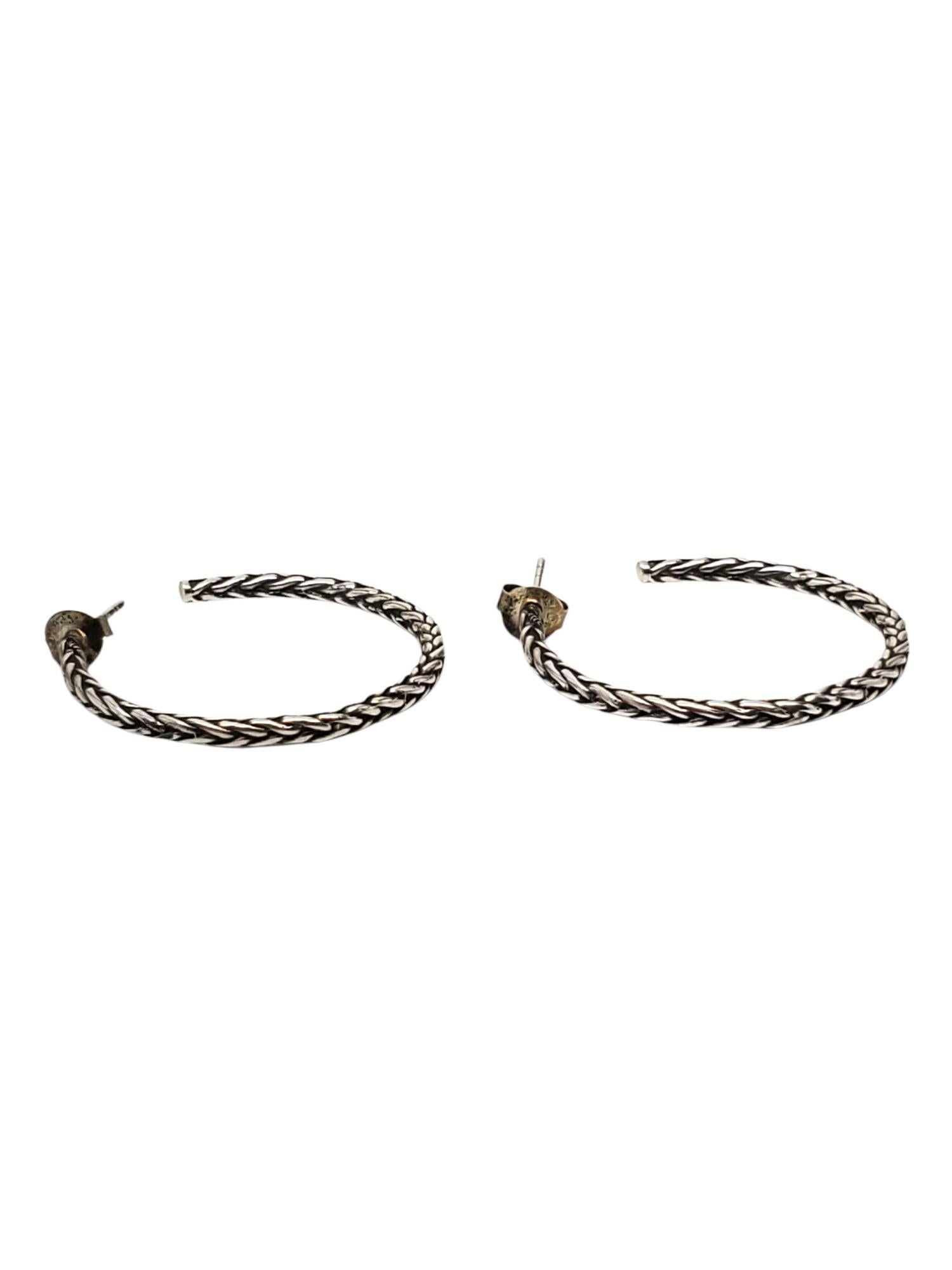 De las mujeres Pendientes de aro trenzados de plata de ley Zina #21612 en venta