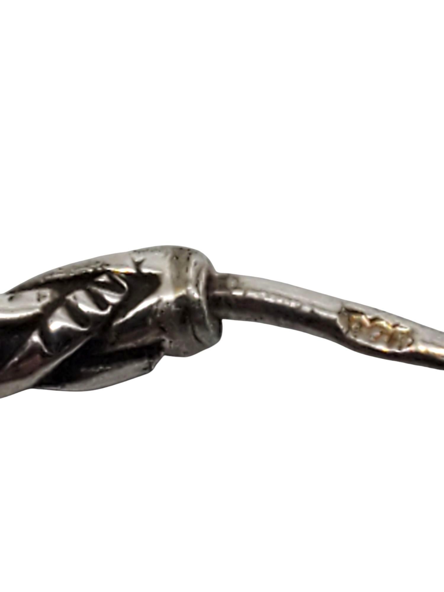 Pendientes de aro trenzados de plata de ley Zina #21612 en venta 2