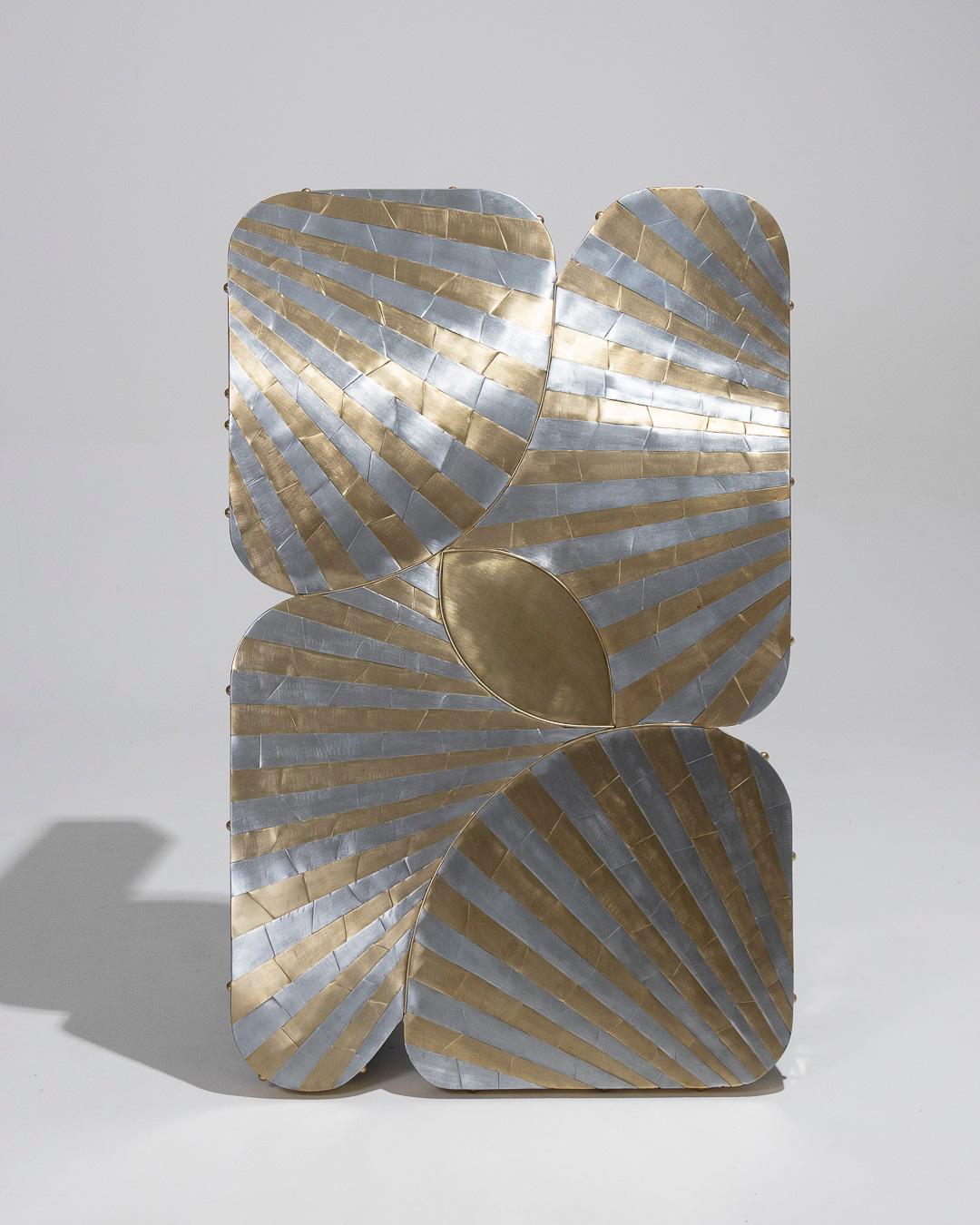 Zinc and brass coffee table, 1990s For Sale 3