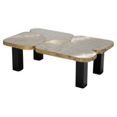Zinc and brass coffee table, 1990s