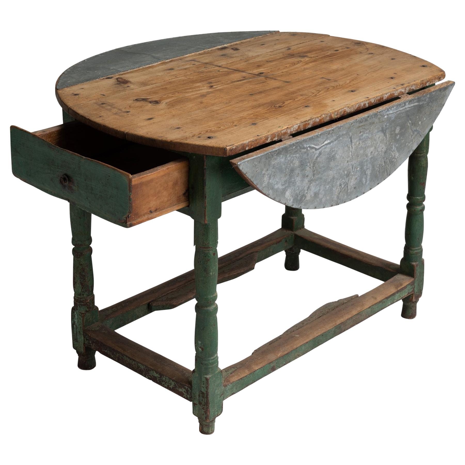 Zinc and Pine Table