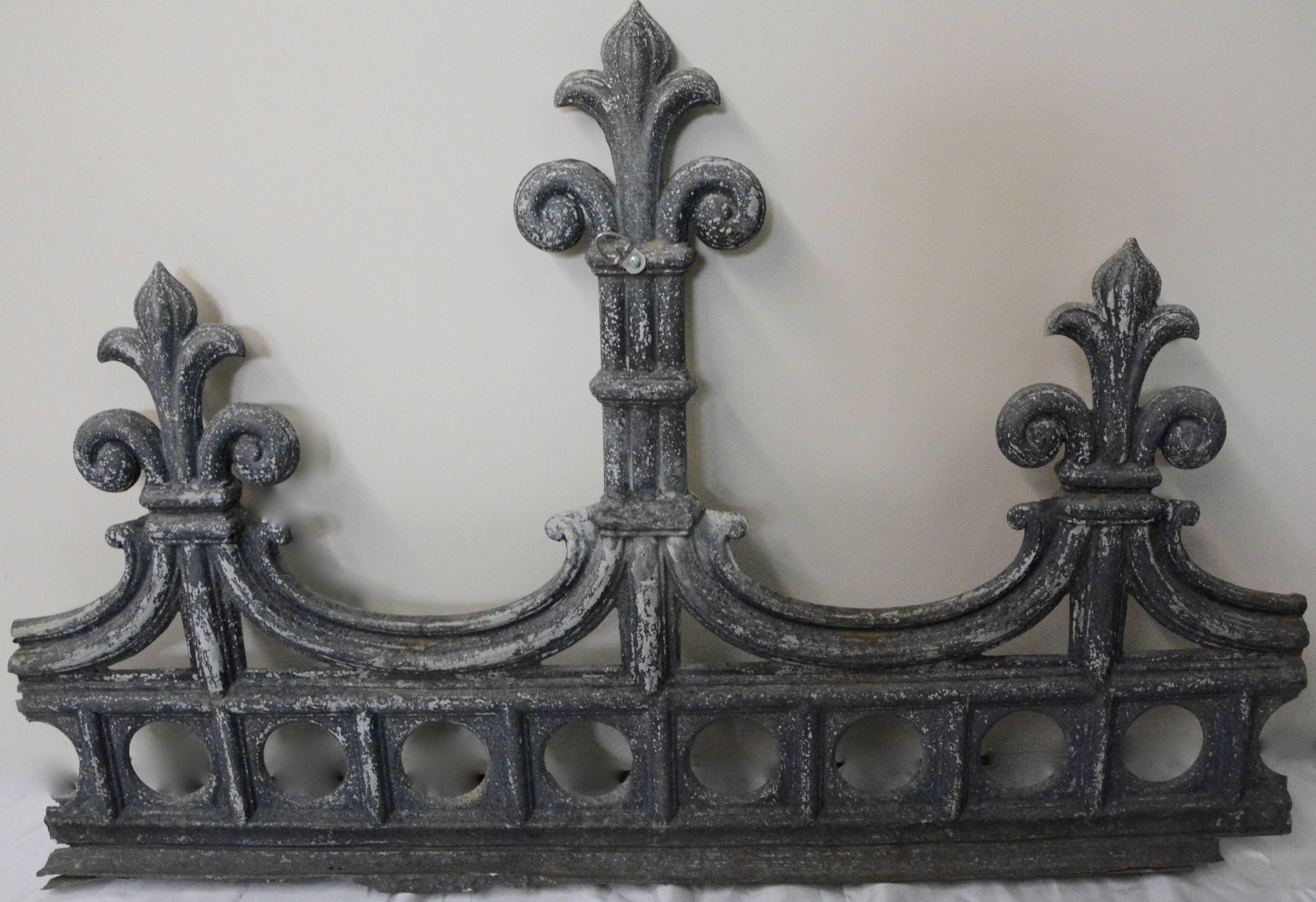 Hand-Crafted Zinc Architectural Fragment, Vintage For Sale