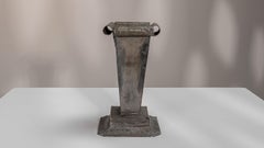 Zinc Cachepot, French Metal Garden Ornament, Durable Design, 1960s