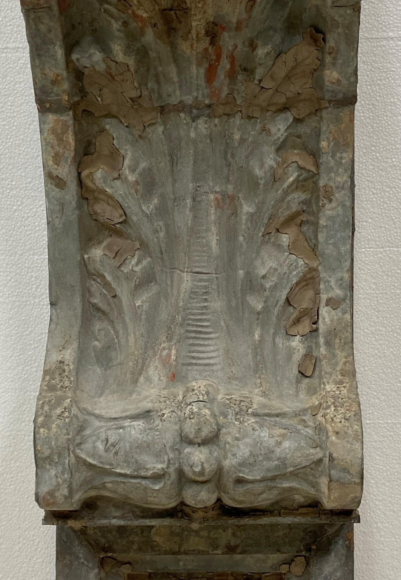 Zinc Corbel with Floral Design from Turn of the Century Building Facade 2