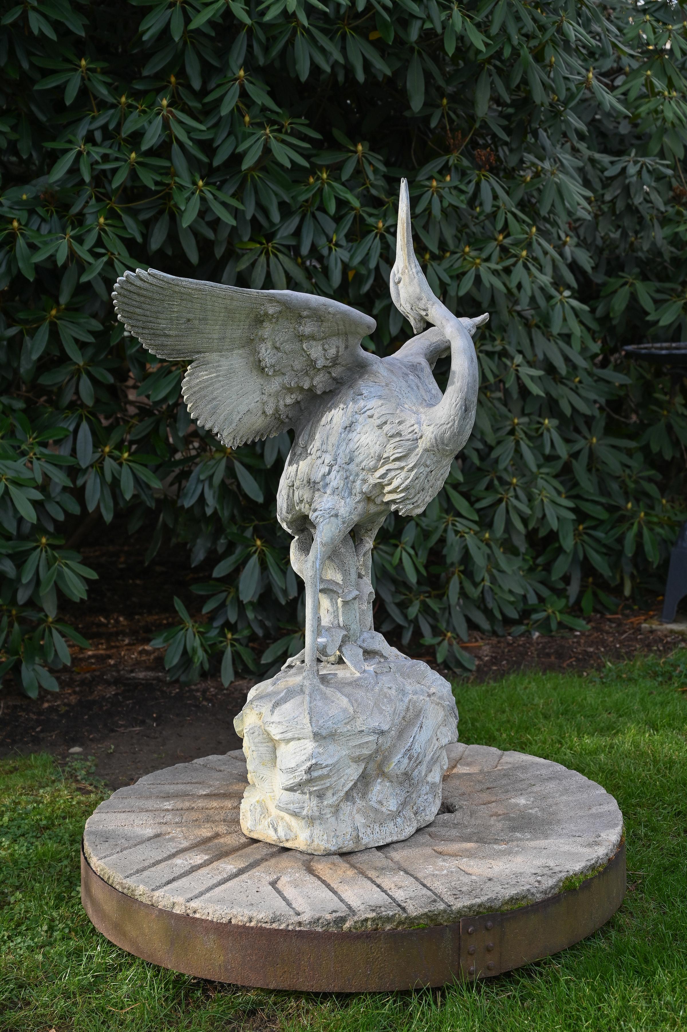 American Zinc Dancing Stork Fountain