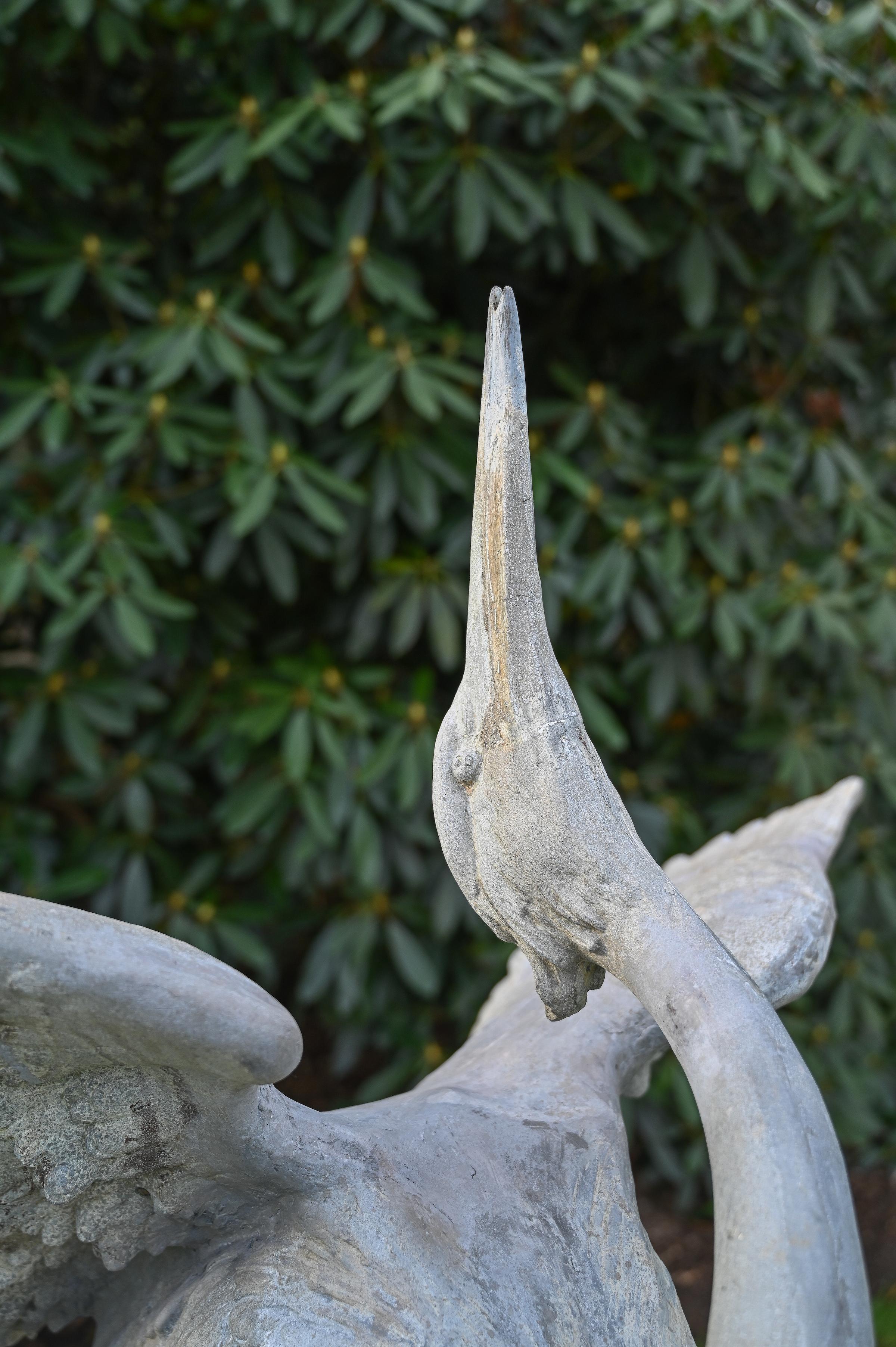 Cast Zinc Dancing Stork Fountain