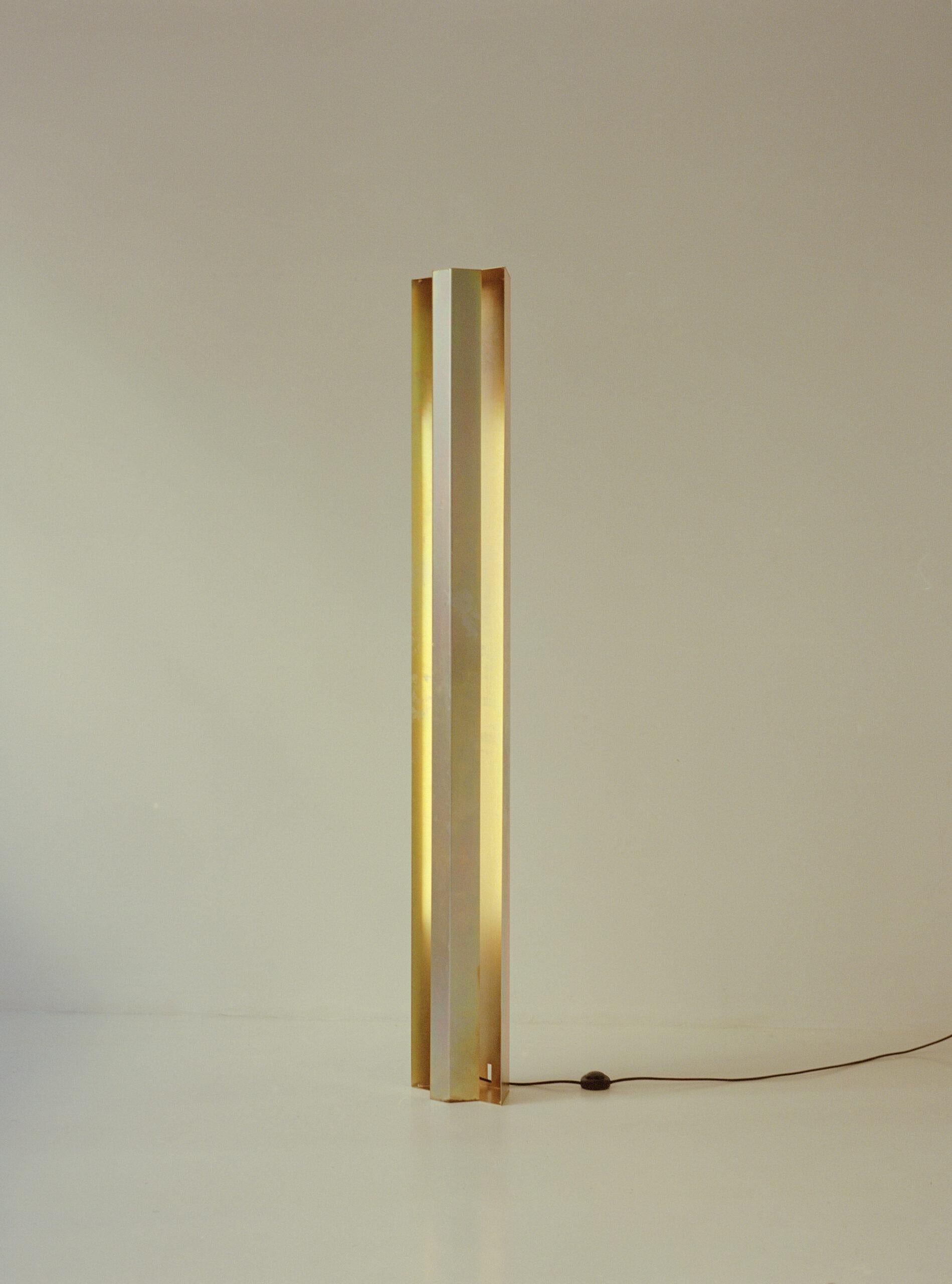 Brazilian Zinc Floor Lamp Tall by Rafael Triboli For Sale