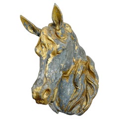 Zinc and Gold Horse Head Butchers Trade Sign Flemish 1860