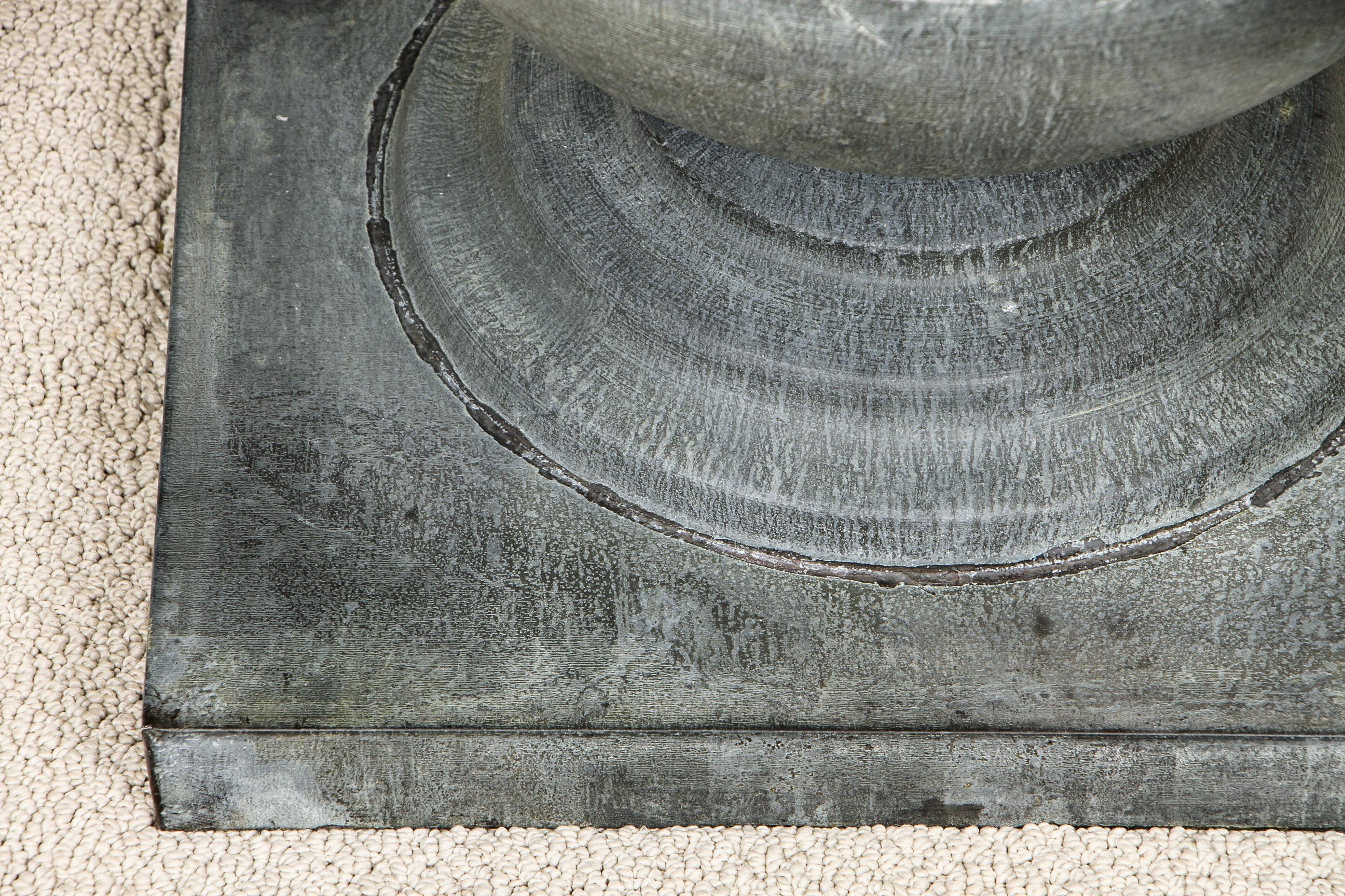 Zinc Industrial-Style Center Hall Table 1