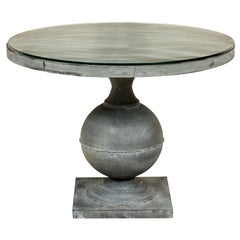 Zinc Industrial-Style Center Hall Table