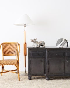 Zinc Metal Wrapped Sideboard Credenza or Buffet
