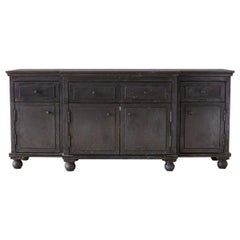 Zinc Metal Wrapped Sideboard Credenza or Buffet