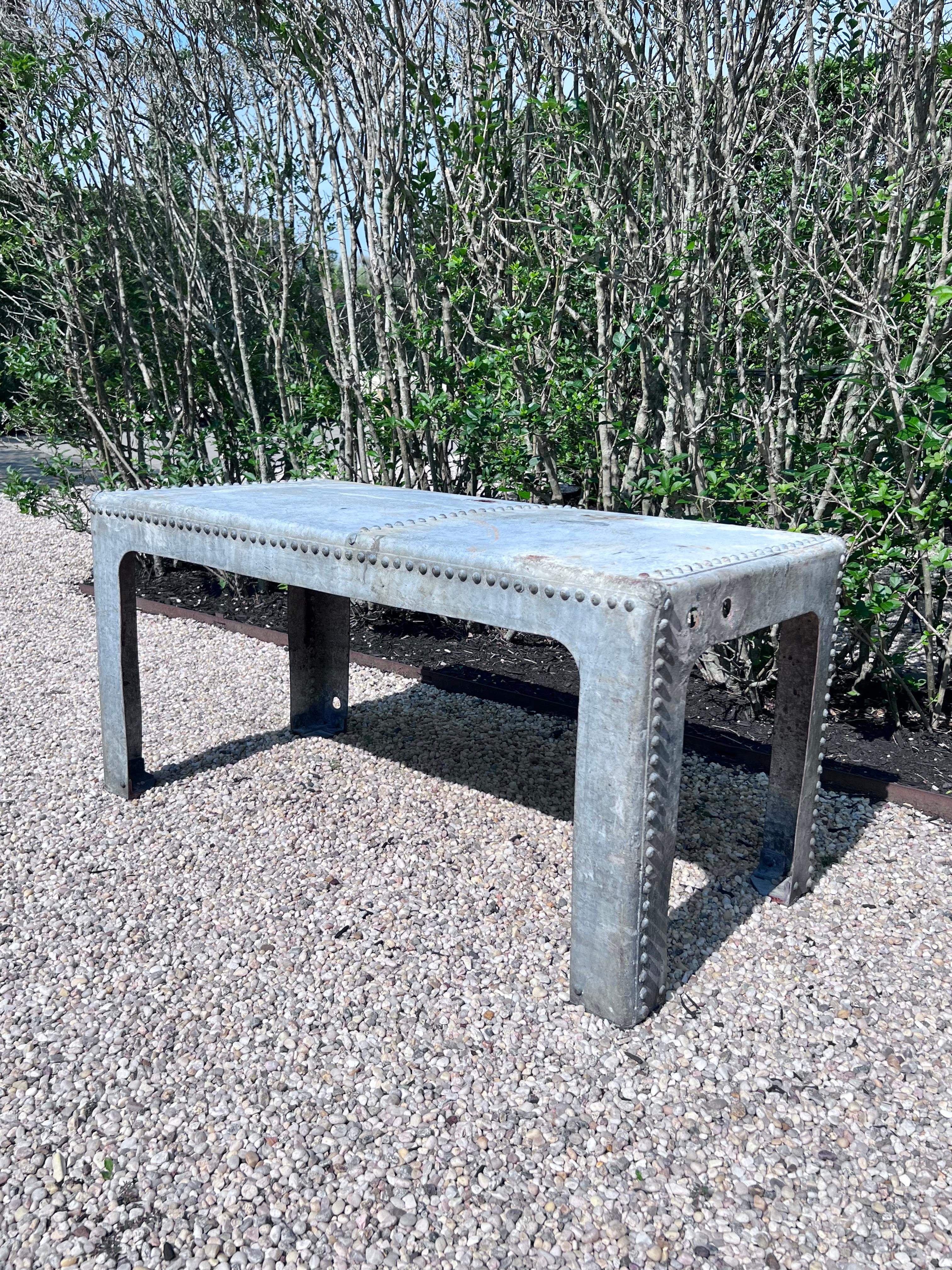 Steel Zinc Outdoor Table, 1900s France For Sale