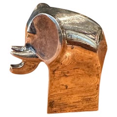 Zinc Plated Elephant Paperweight in Box by Gunnar Cyren for Dansk