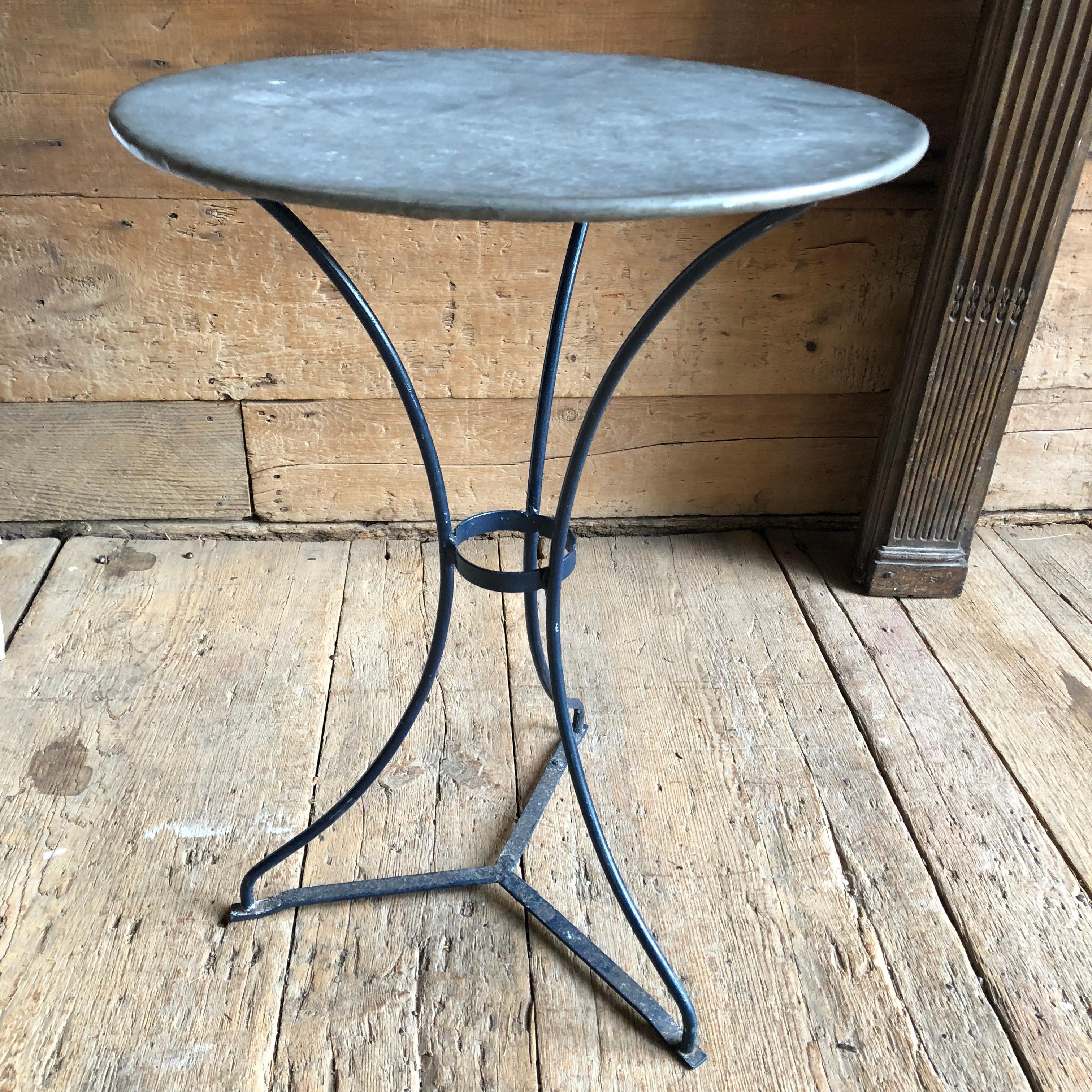 Zinc Top Bistro Table, French 1
