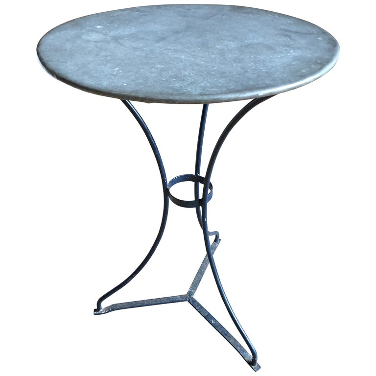 Zinc Top Bistro Table, French at 1stDibs