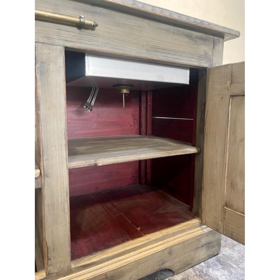 Hand-Painted Zinc Top Cabinet with Double Sinks, Fr-0180 For Sale
