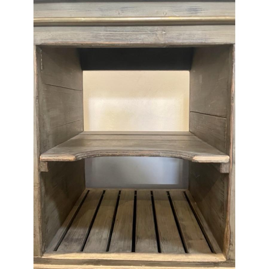 Zinc Top Cabinet with Double Sinks, Fr-0180 In Good Condition For Sale In Scottsdale, AZ