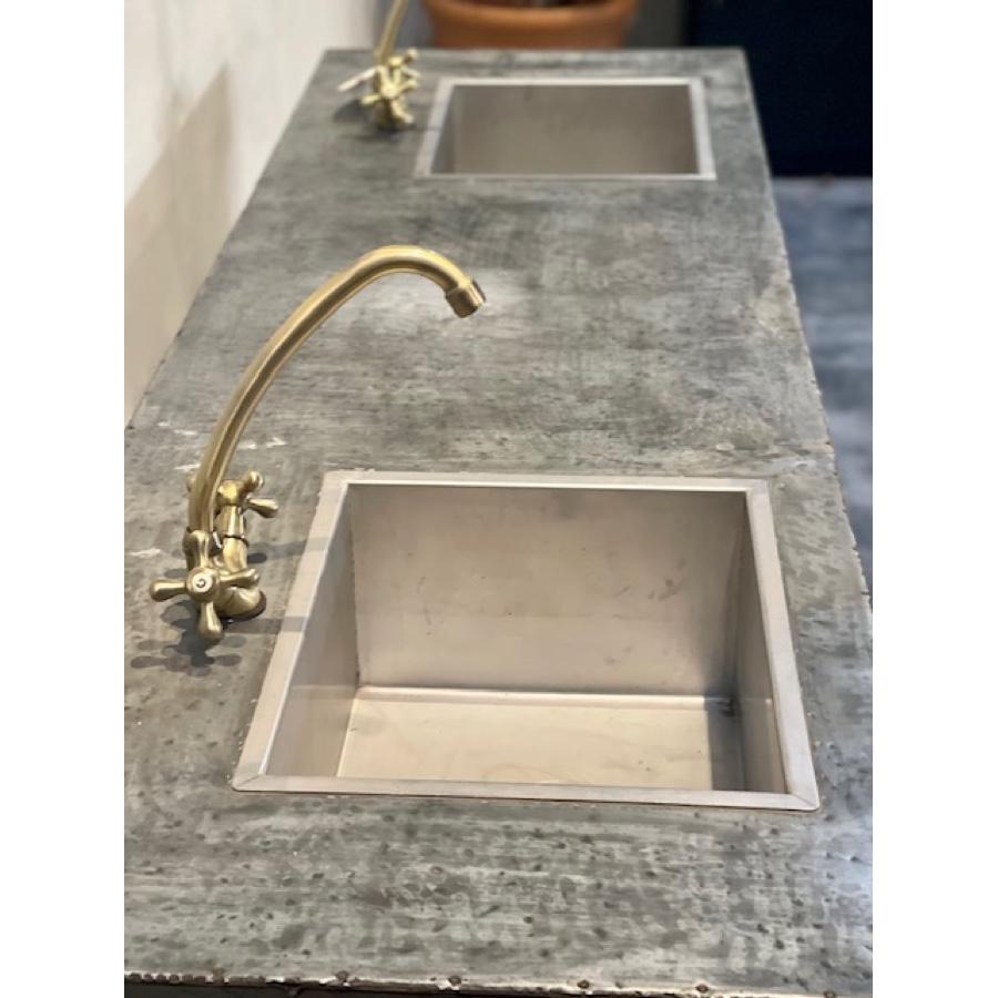 Zinc Top Cabinet with Double Sinks, Fr-0180 For Sale 2