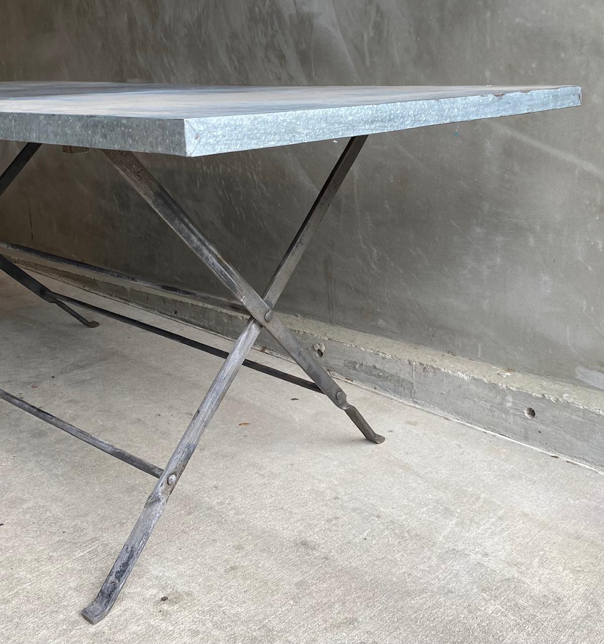 zinc topped dining table