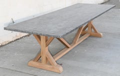 Zinc Top Farm Table Made from Teak, Built to Order by Petersen Antiques