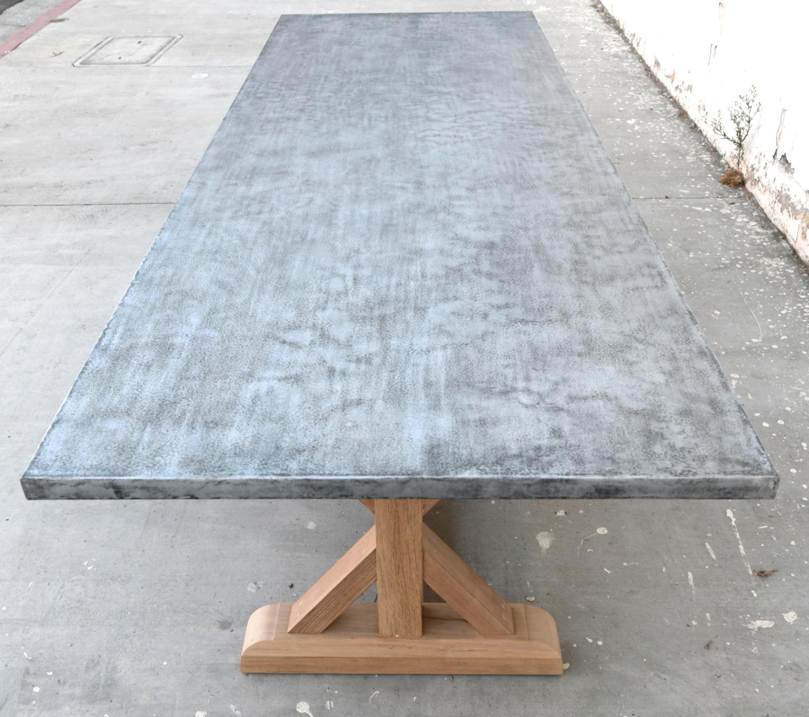 zinc top table outdoor