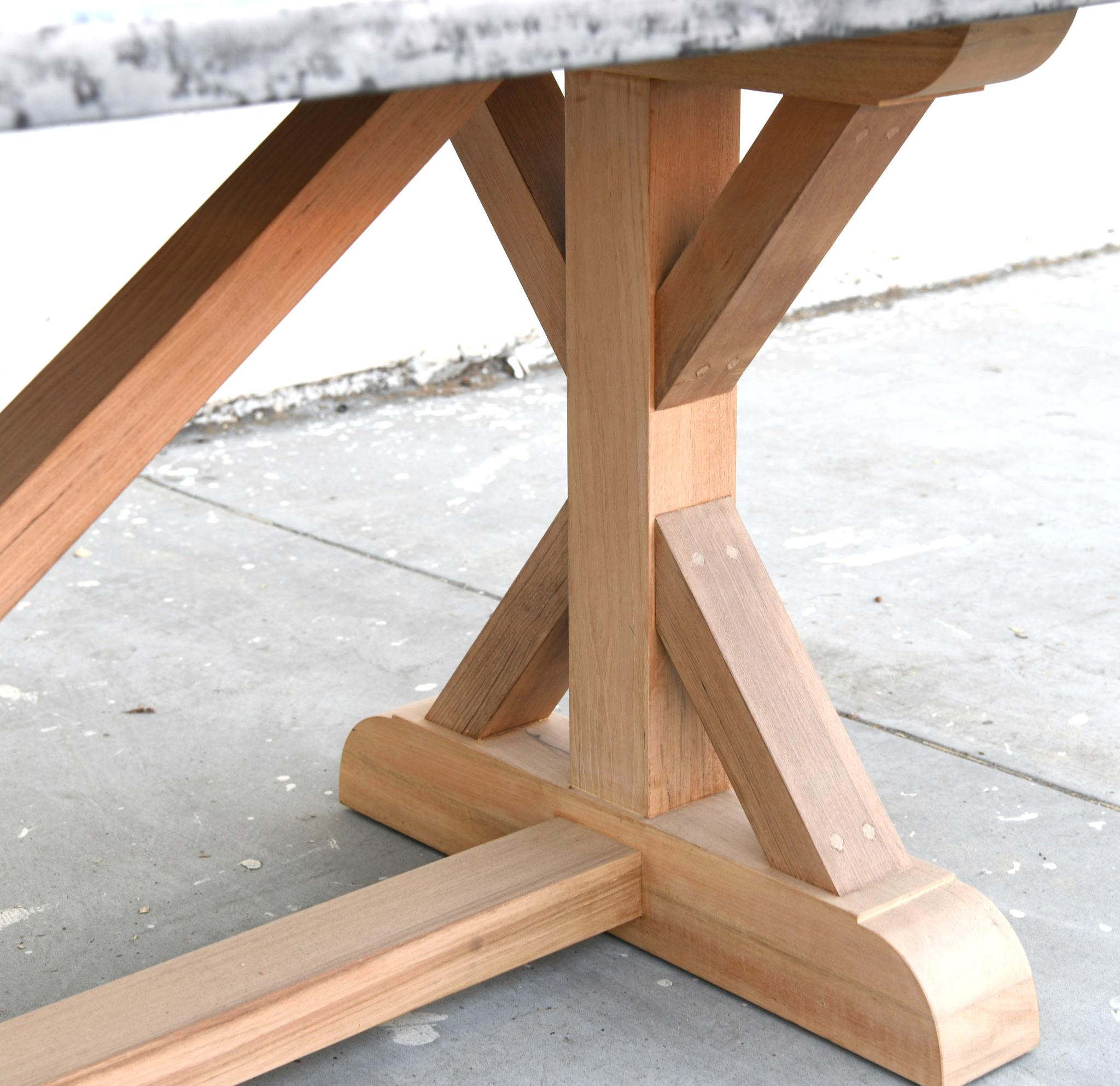 Zinc Top Farm Table Made from Teak, Built to Order by Petersen Antiques In New Condition For Sale In Los Angeles, CA
