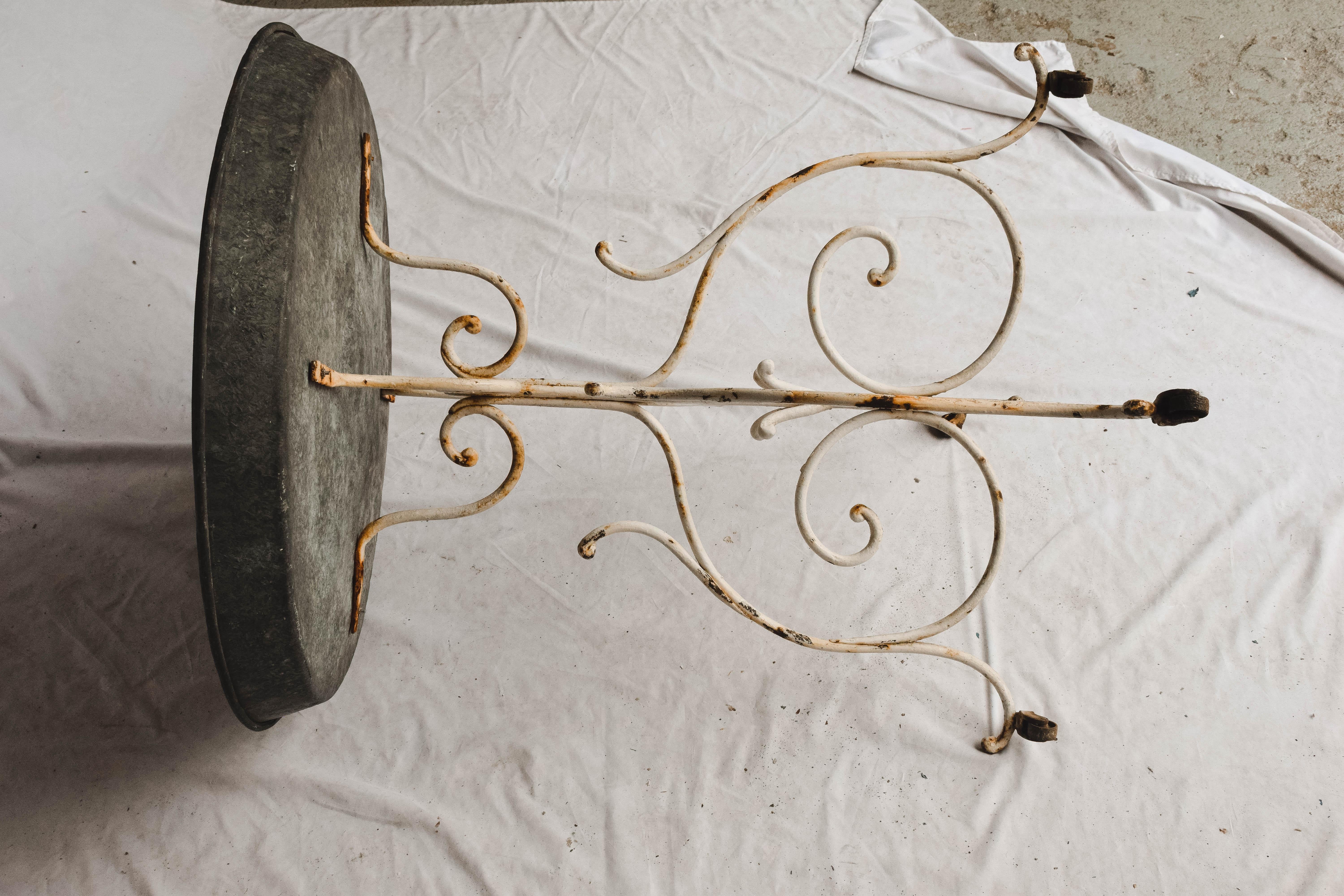 Zinc Top Garden Table or Plant Stand For Sale 5
