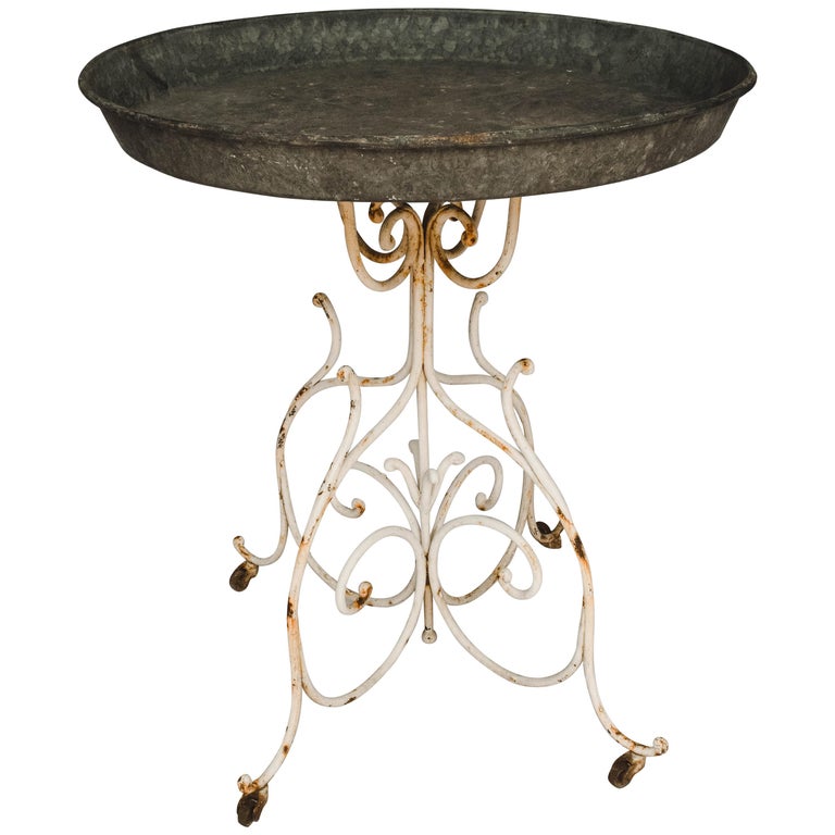 Zinc Top Garden Table or Plant Stand For Sale at 1stDibs zinc plant stand