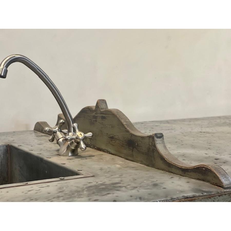 Zinc Top Island with Integral Sink, FR-0058 For Sale 3