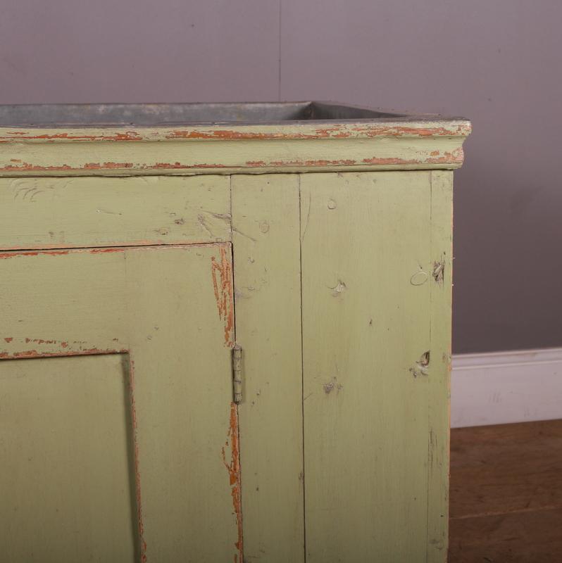 Zinc Topped Swedish Sideboard In Good Condition For Sale In Leamington Spa, Warwickshire
