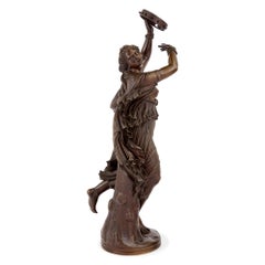 Zingara Antique French Bronze Figurative Sculpture Dancer Barbedienne