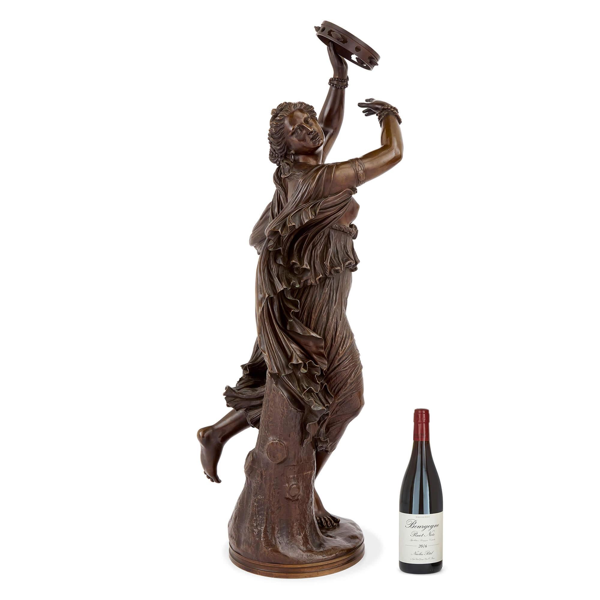 Zingara Antique French Bronze Figurative Skulptur Tänzerin Barbedienne im Angebot 3