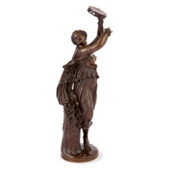 Zingara Antique French Bronze Figurative Skulptur Tänzerin Barbedienne