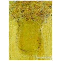 Zingard, französische Künstlerin. Blumen in einer Vase. Ölgemälde auf Holzplatte. 1995.