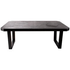 Zink Octogon Dining Table with Black Hollow Steel Base