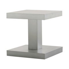 Zinkino Small Square Zinc-Coated Coffee Table Designed by Aldo Cibic