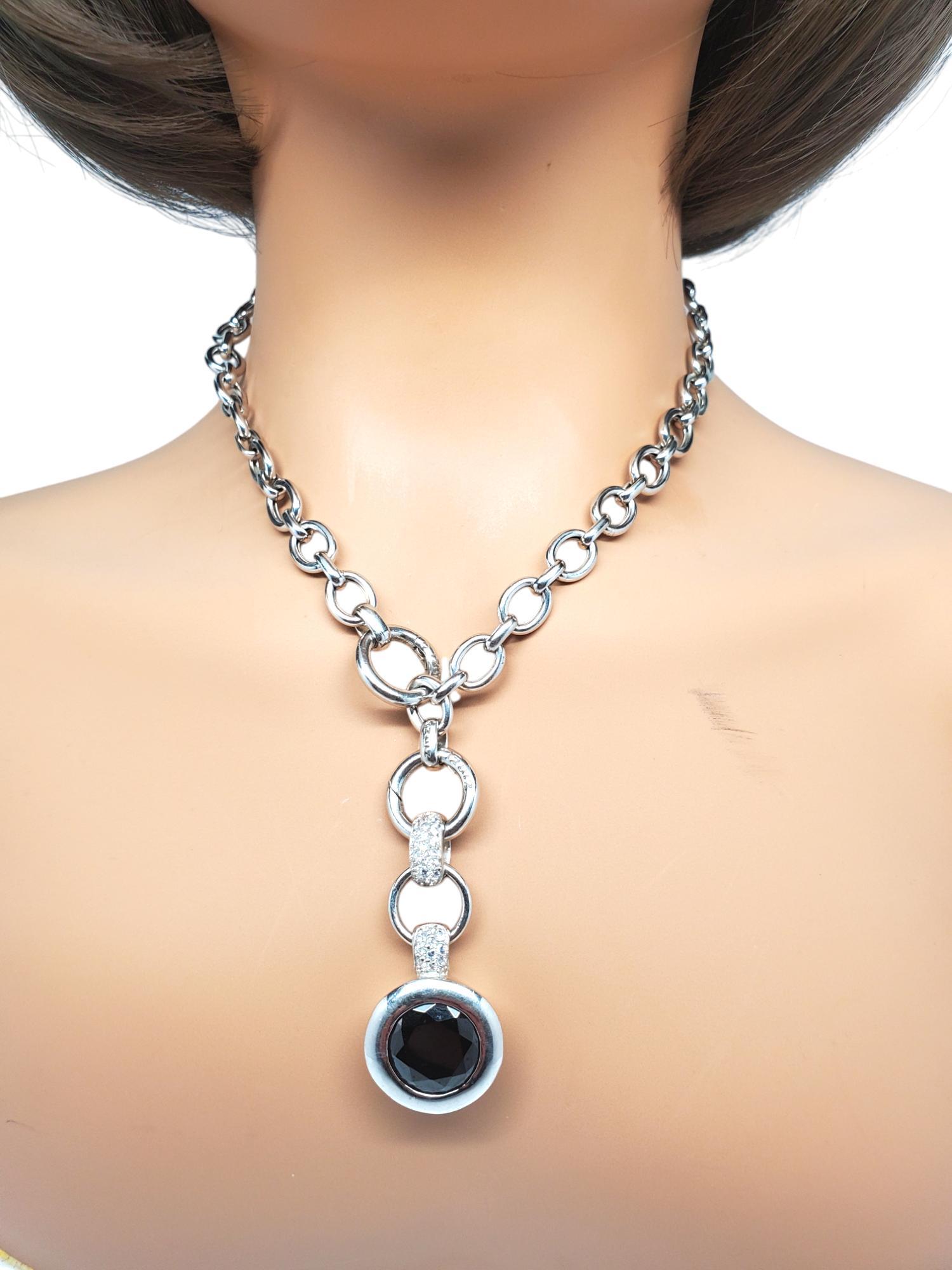 Zinzi - Collana con ciondolo in argento sterling con pietra sfaccettata rotonda #20787 in vendita 6