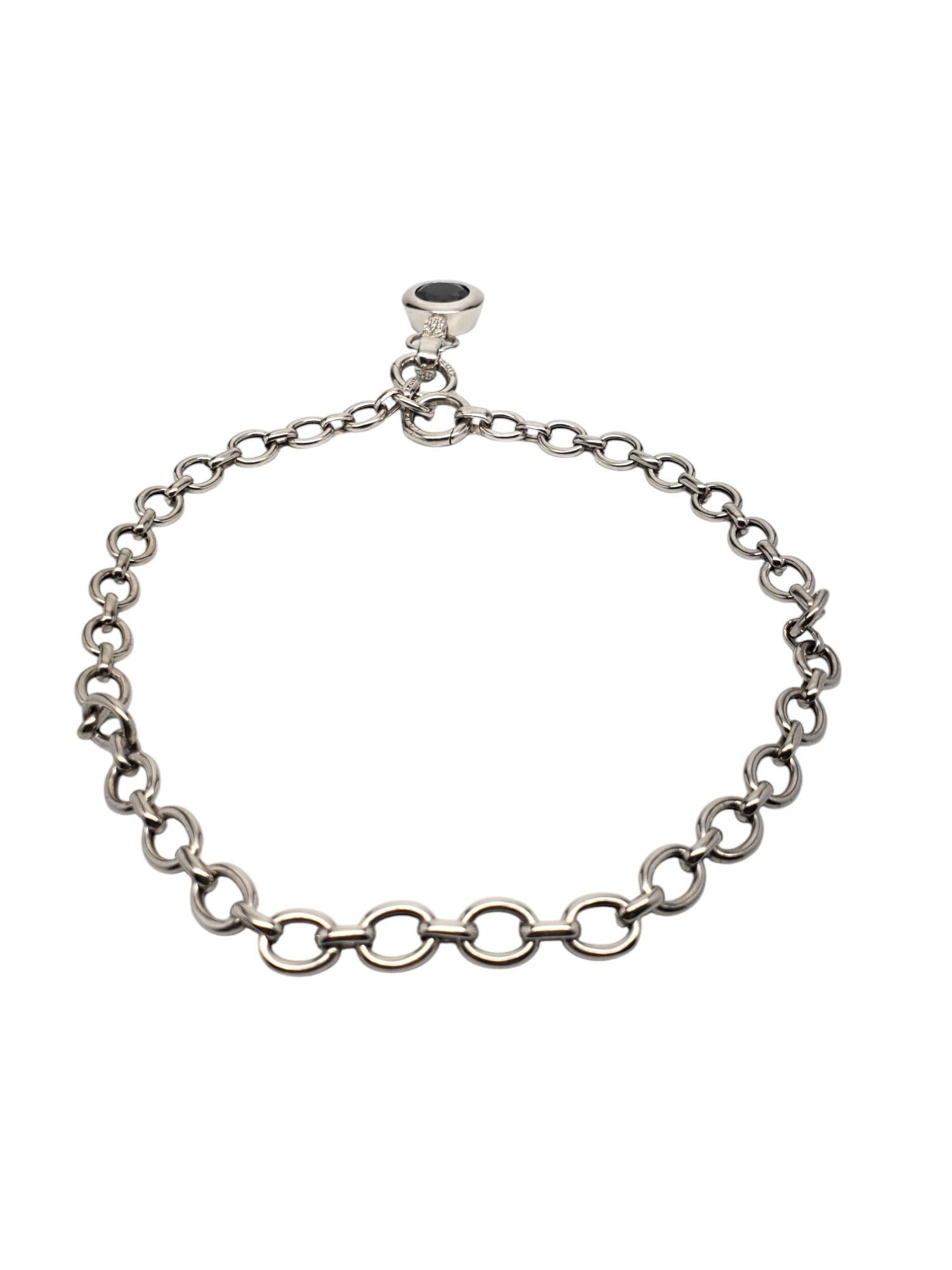 Zinzi - Collana con ciondolo in argento sterling con pietra sfaccettata rotonda #20787 In condizioni buone in vendita a Washington Depot, CT