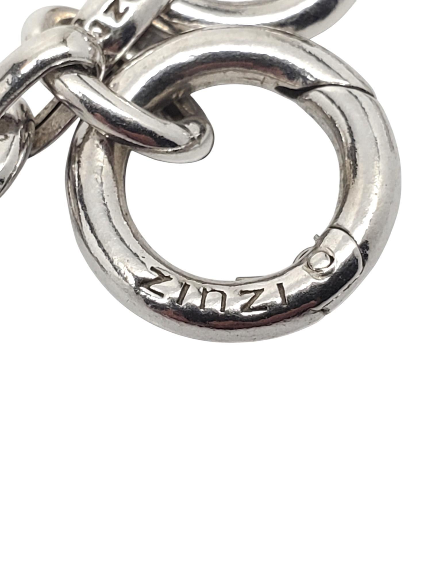Zinzi - Collana con ciondolo in argento sterling con pietra sfaccettata rotonda #20787 in vendita 4