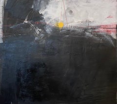 Black And white - Contemporary Abstract Acrylic On Canvas 43" x 39" by Zion Mor