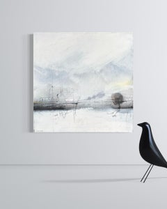 "Obscurity" - Original Abstract Minimalist Horizon Landscape - White and Black