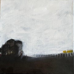 "The Station" Small Minimalist Abstract Expressionist Urban Landscape