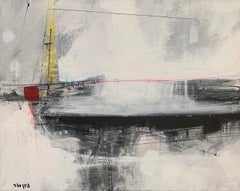 Zeitgenössische abstrakte Schwarz-Rot-Weiß-Kunst ohne Titel Zion Mor 2021, Zion Mor