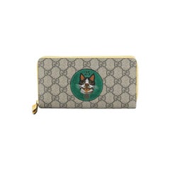 Zip Around Wallet GG Coated Canvas with Applique