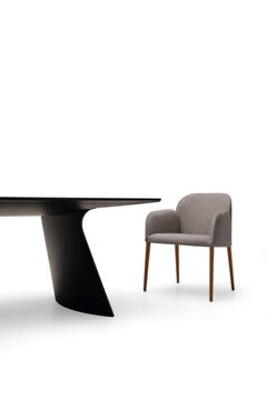 Zip Chair in Gray Fabric with Ashwood Legs by Busnelli